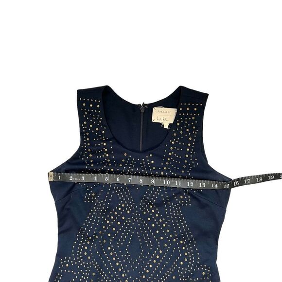 NICOLE MILLER Artelier Small Metal Stud Dress | Knee length sheath - Picture 13 of 13